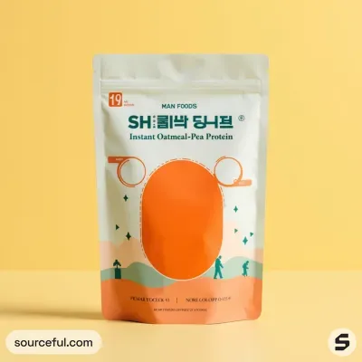 AI-Generated peach food pouch packaging