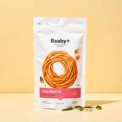 AI-Generated blush food pouch packaging