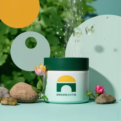 AI-Generated packaging for Cosmetics glass jar in the Beauty and Personal Care industry