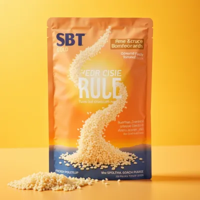 AI-Generated apricot food pouch packaging