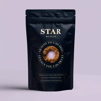 AI-Generated navy blue food pouch packaging