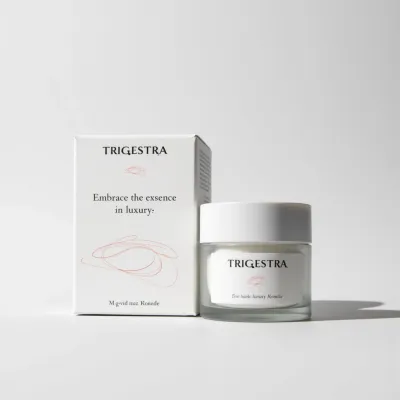 AI-Generated minimalistic cosmetics glass jar packaging