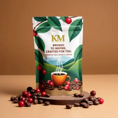 AI-Generated brown food pouch packaging