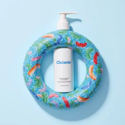 AI-Generated white pump bottle packaging