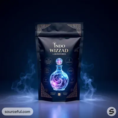 AI-Generated black food pouch packaging