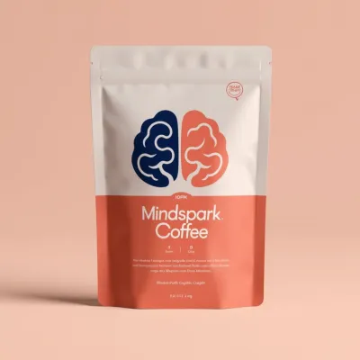 AI-Generated navy blue food pouch packaging
