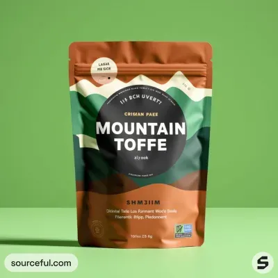 AI-Generated black food pouch packaging