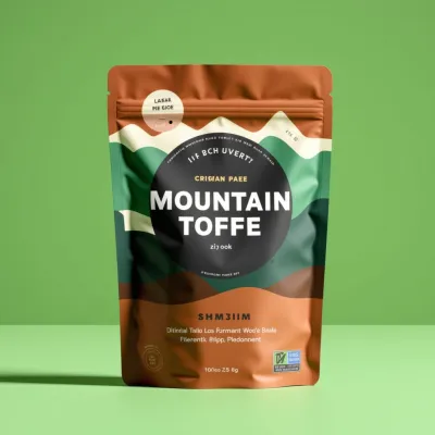 AI-Generated black food pouch packaging