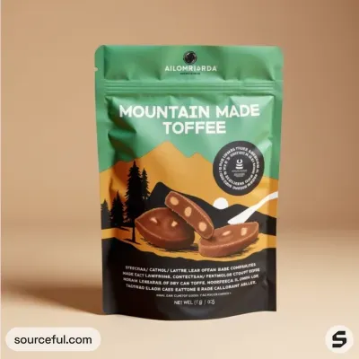 AI-Generated black food pouch packaging