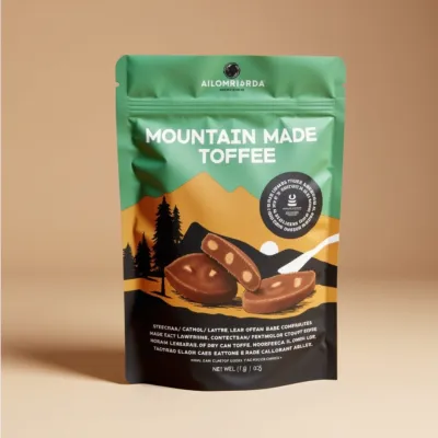 AI-Generated black food pouch packaging