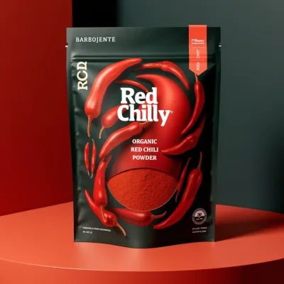 AI-Generated black food pouch packaging