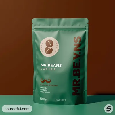 AI-Generated bronze food pouch packaging