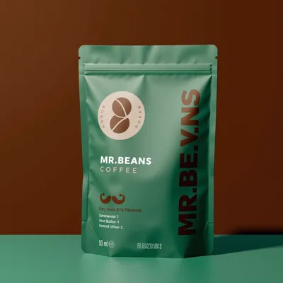 AI-Generated bronze food pouch packaging