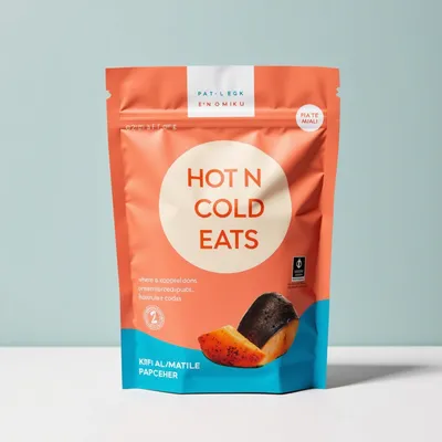 AI-Generated red food pouch packaging