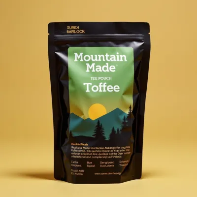 AI-Generated black food pouch packaging