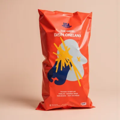 AI-Generated packaging for Plastic mailing bag in the Packaged Foods industry
