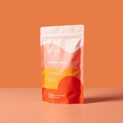 AI-Generated blush food pouch packaging