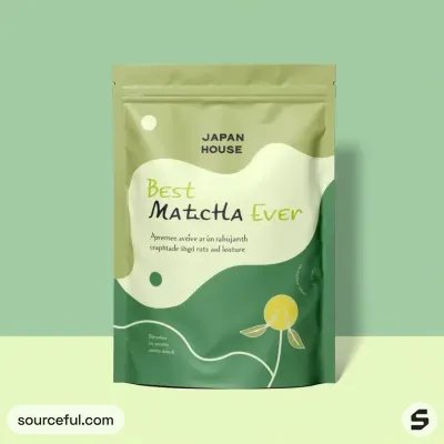 AI-Generated emerald green food pouch packaging