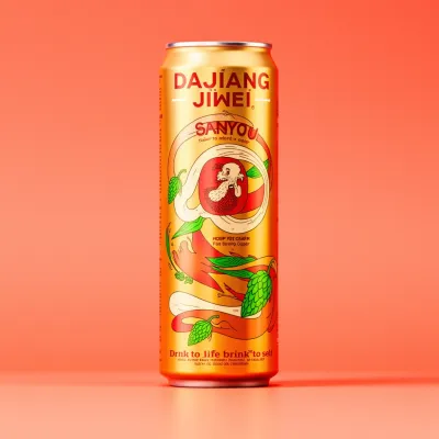 AI-Generated luxury drinks can packaging