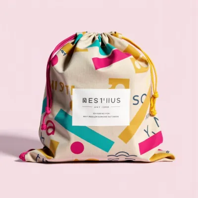 AI-Generated packaging for Drawstring bag
