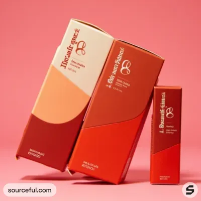 AI-Generated carmine carton box packaging