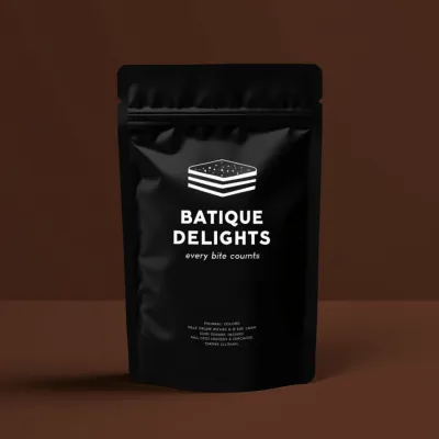 AI-Generated pullman brown food pouch packaging