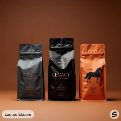 AI-Generated black food pouch packaging