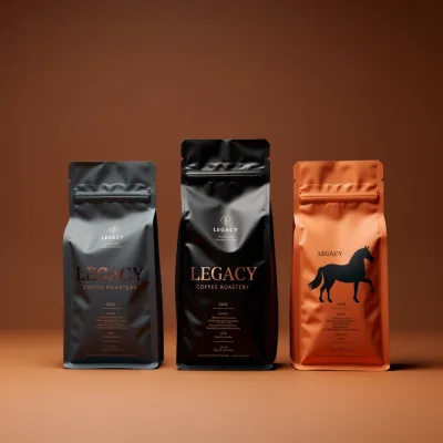 AI-Generated black food pouch packaging