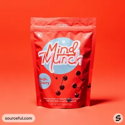 AI-Generated red food pouch packaging