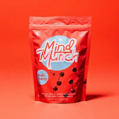 AI-Generated red food pouch packaging