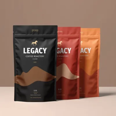 AI-Generated black food pouch packaging