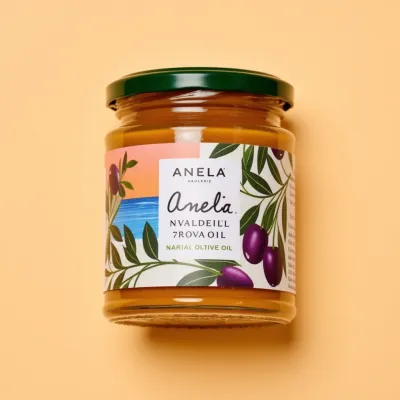 AI-Generated blush food glass jar packaging