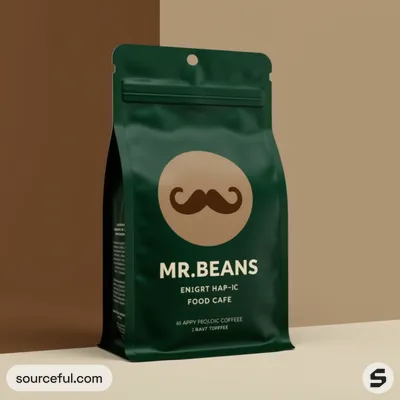 AI-Generated bronze food pouch packaging
