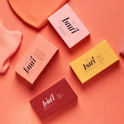 AI-Generated carmine carton box packaging