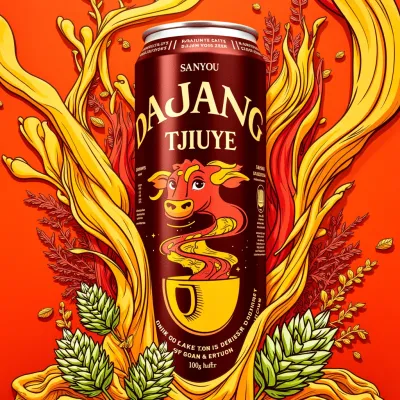 AI-Generated luxury drinks can packaging