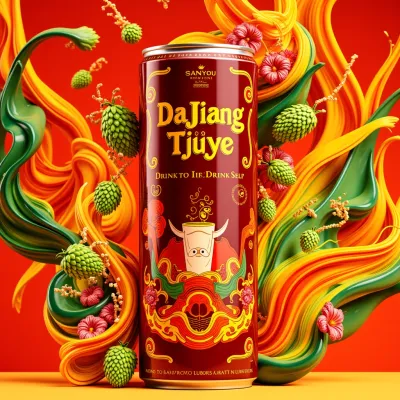 AI-Generated luxury drinks can packaging