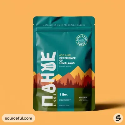 AI-Generated emerald green food pouch packaging