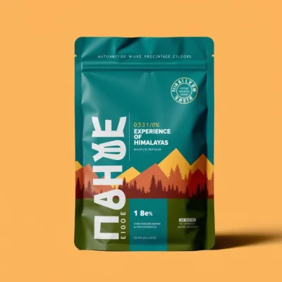 AI-Generated emerald green food pouch packaging