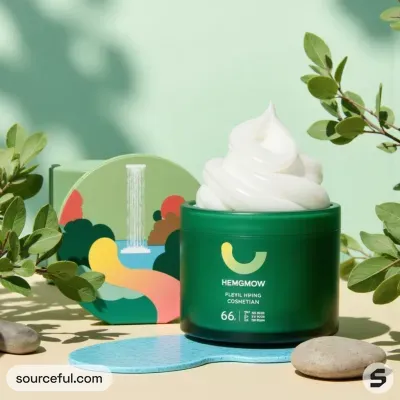 AI-Generated packaging for Cosmetics glass jar in the Beauty and Personal Care industry