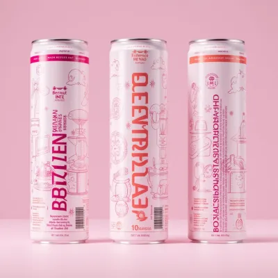 AI-Generated illustrative drinks can packaging