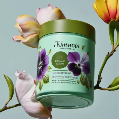 AI-Generated modern cosmetics glass jar packaging