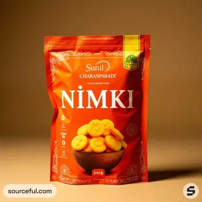 AI-Generated red food pouch packaging