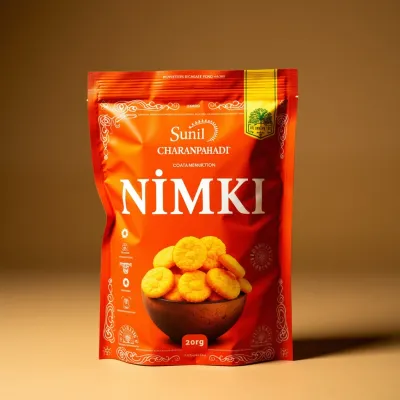 AI-Generated red food pouch packaging