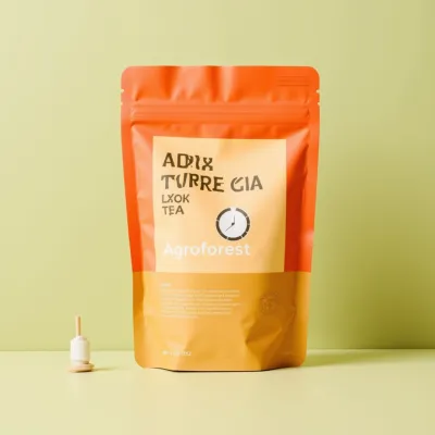 AI-Generated peach food pouch packaging