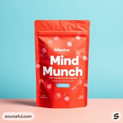 AI-Generated red food pouch packaging