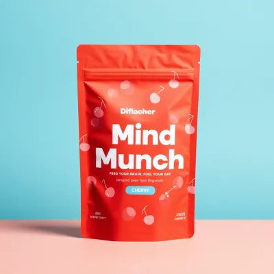 AI-Generated red food pouch packaging