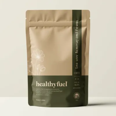 AI-Generated brown food pouch packaging
