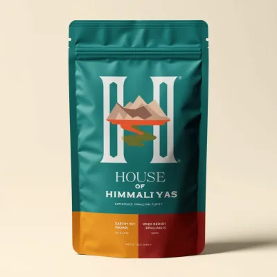 AI-Generated emerald green food pouch packaging