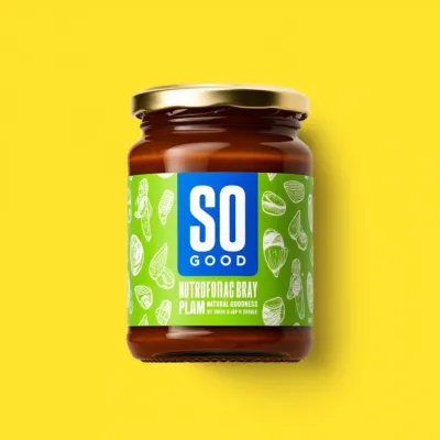 AI-Generated packaging for Food glass jar in the Food and Snacks industry