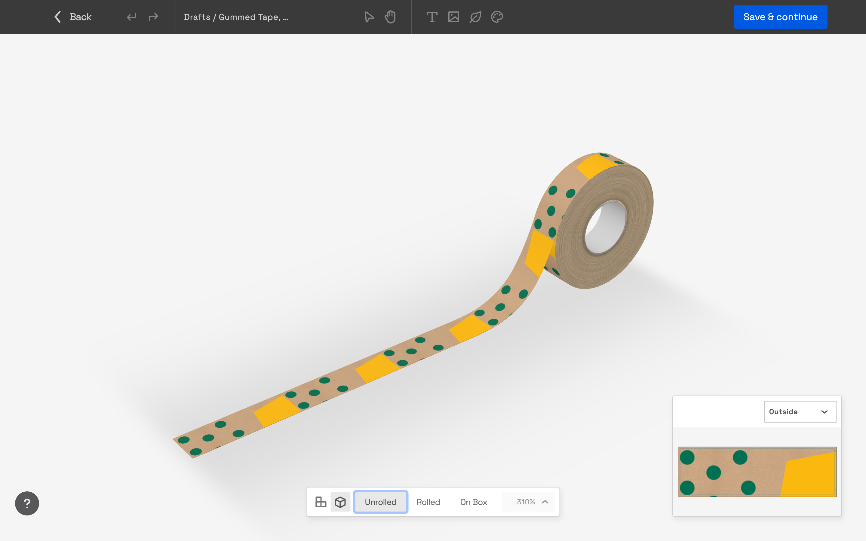 Designing gummed tape in Sourceful’s Studio